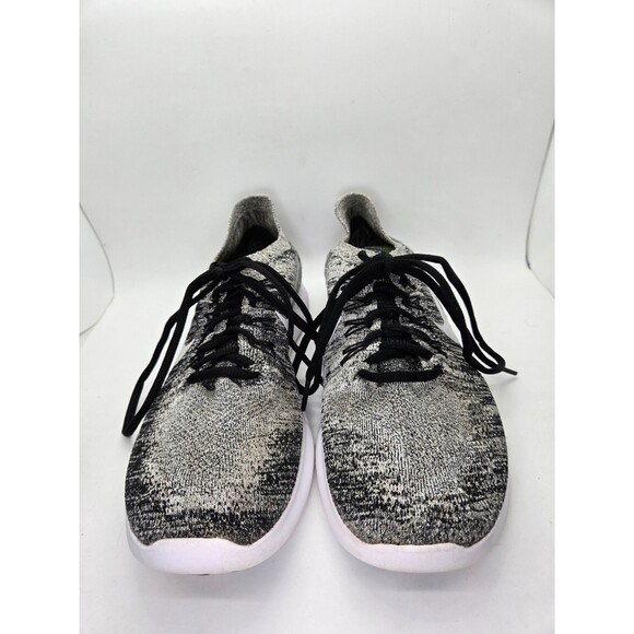 Nike Free RN Flyknit Shoes Men's 8.5 Black White Oreo Running Athletic Sneakers - Picture 2 of 8